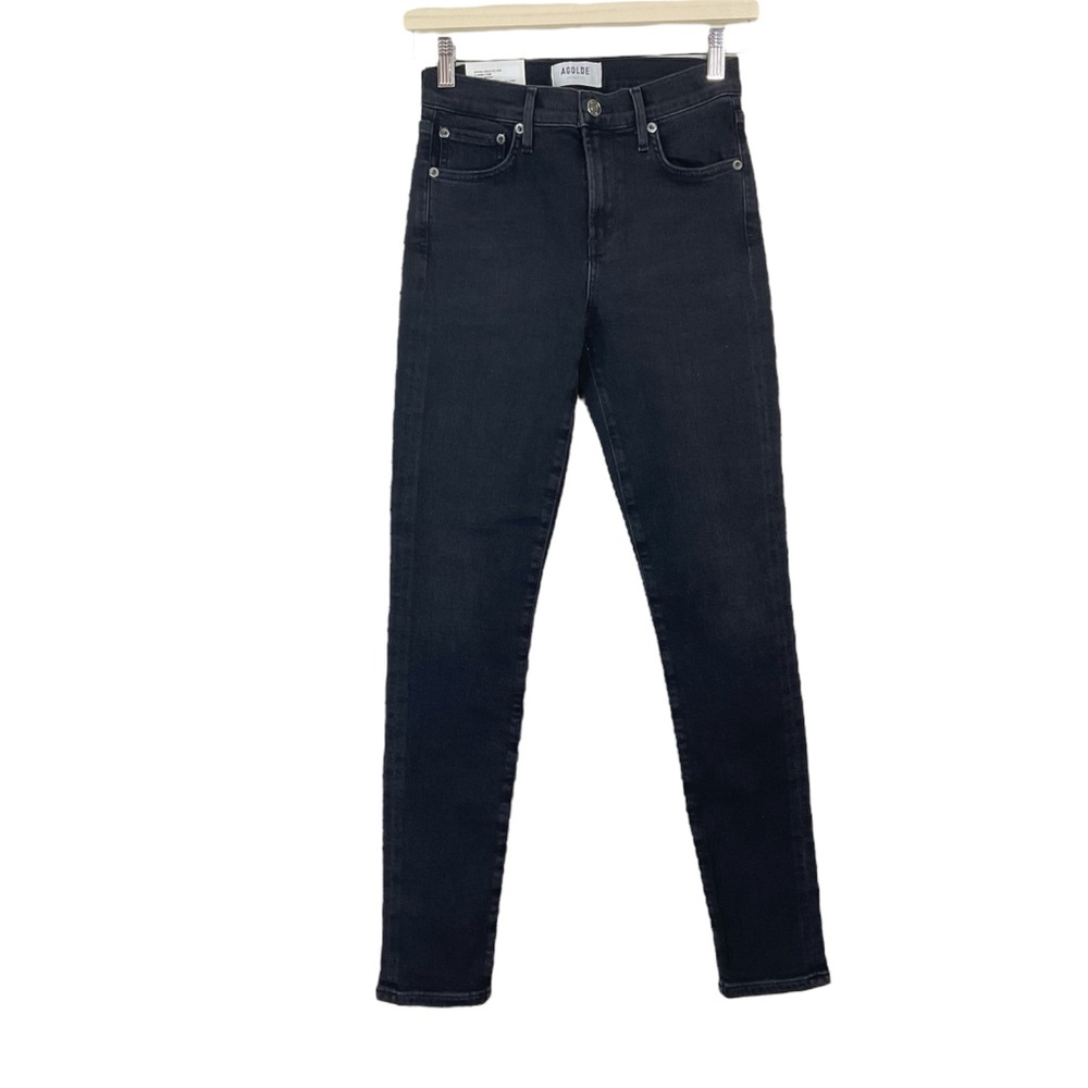 Agolde Sophie Mid Rise Ankle Jeans Black Size 25